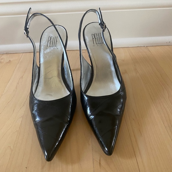 Pelle Mode Size 7 Women’s Black Eel Skin Heels - Picture 7 of 8